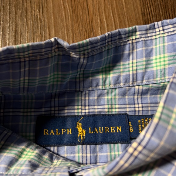 Ralph Lauren Men's Long Sleeve Plaid Button Down Shirt Blue Green Size L - Picture 3 of 5